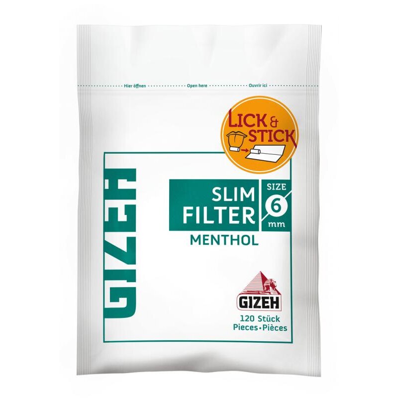 Großhandel Gizeh Slim Filter Menthol 10 Beutel je 120 Filter